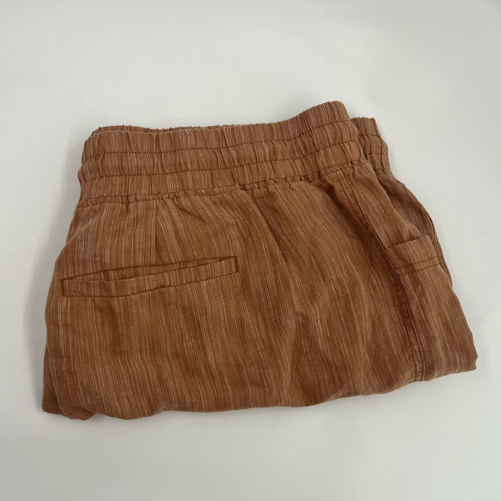 BRAND NEW WITHOUT TAGS Athleta Women's 22 Orange Cabo Linen Textured 4" Short‎